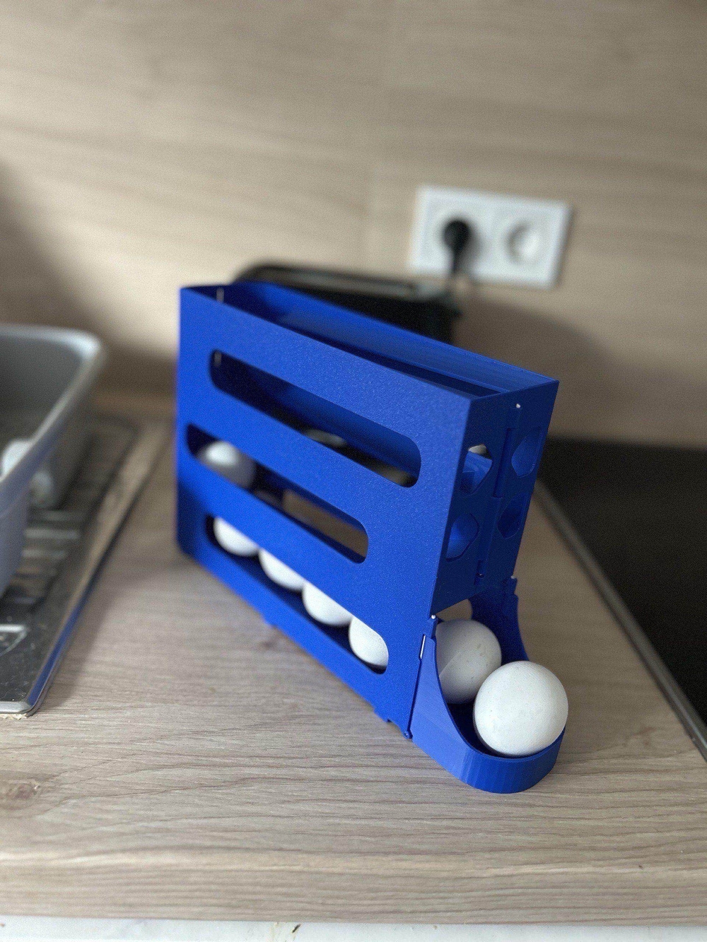 Blue Egg Storage Rack - Stackable Kitchen Organizer - Picture 3 of 6